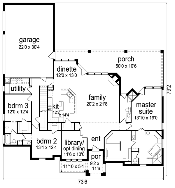 Dream House Plan - European Floor Plan - Main Floor Plan #84-525