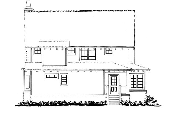 Exterior - Rear Elevation for Cabin House Plan #942-33 - 3 bed, 2 bath