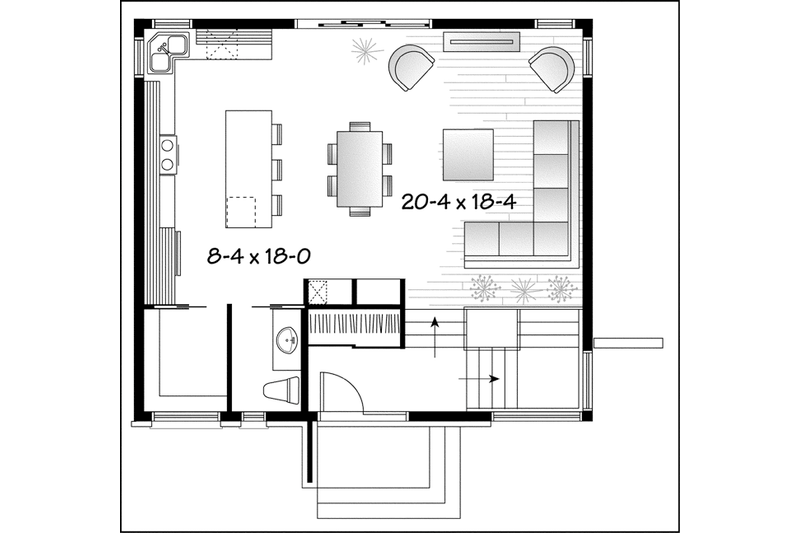 Dream House Plan - Floor Plan - Main Floor for Contemporary House Plan #23-2537 - 3 bed, 1.5 bath