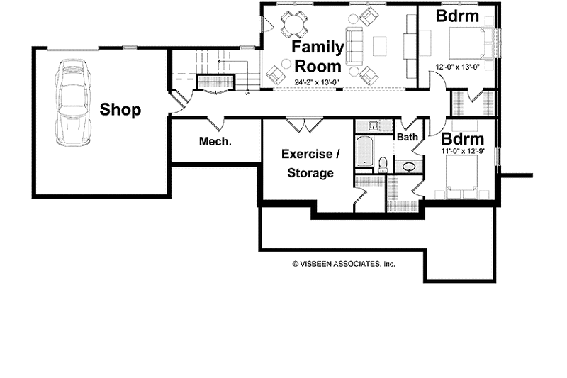 Dream House Plan - Floor Plan - Lower Floor for Craftsman House Plan #928-211 - 3 bed, 2.5 bath