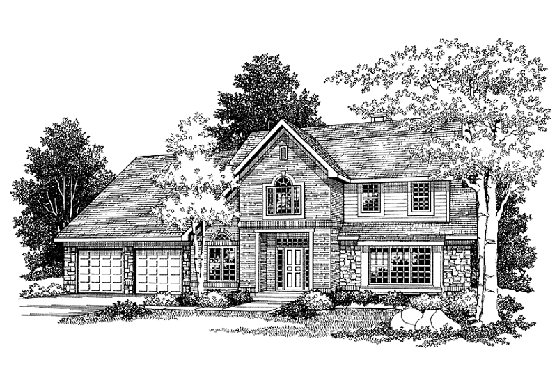 Dream House Plan - Colonial Exterior - Front Elevation Plan #70-1351