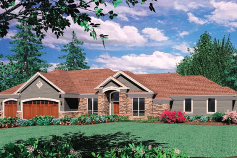 Architectural House Design - Exterior - Other Elevation for Ranch House Plan #48-301 - 4 bed, 3.5 bath