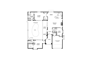 Floor Plan - Main Floor for Mediterranean House Plan #1058-43 - 3 bed, 3 bath