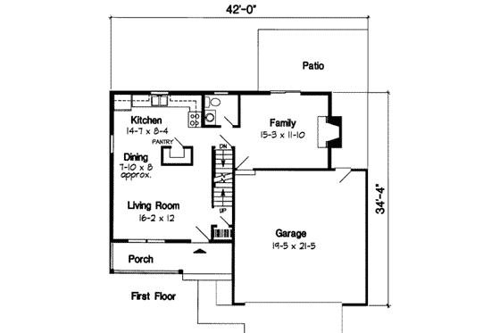 Floor Plan - Main Floor for Country House Plan #312-547 - 4 bed, 2.5 bath