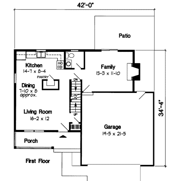 Floor Plan - Main Floor for Country House Plan #312-547 - 4 bed, 2.5 bath