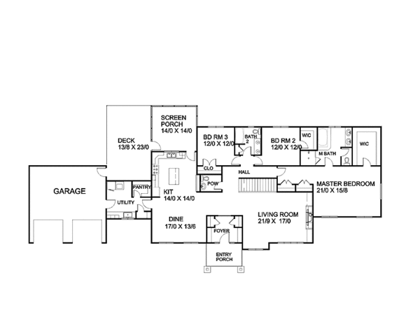Home Plan - Ranch Floor Plan - Main Floor Plan #939-8