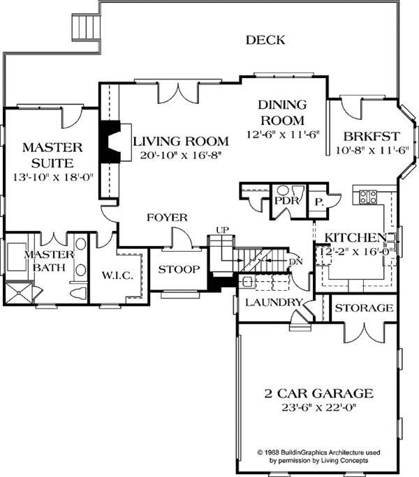House Blueprint - Traditional Floor Plan - Main Floor Plan #453-546