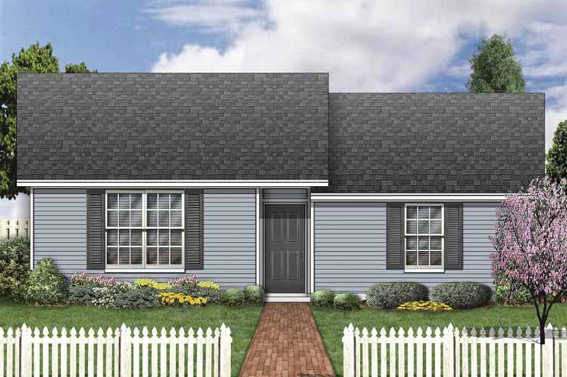 Home Plan - Exterior - Front Elevation 3 for Classical House Plan #84-772 - 2 bed, 1 bath