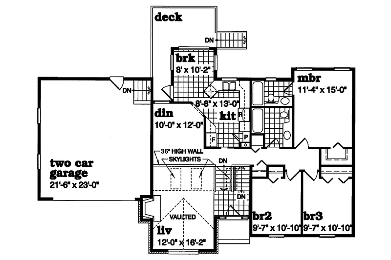 Home Plan - Floor Plan - Main Floor for Colonial House Plan #47-902 - 3 bed, 2 bath