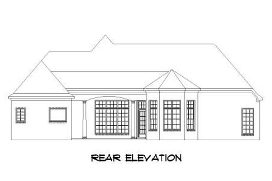 Exterior - Rear Elevation for Traditional House Plan #424-10 - 4 bed, 3 bath