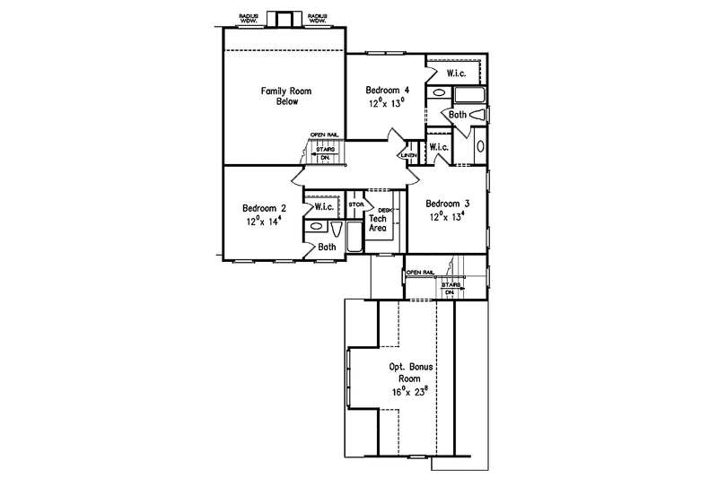 Home Plan - Floor Plan - Upper Floor for European House Plan #927-351 - 5 bed, 4 bath