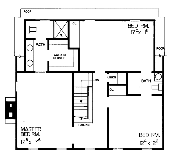 Home Plan - Classical Floor Plan - Upper Floor Plan #72-708