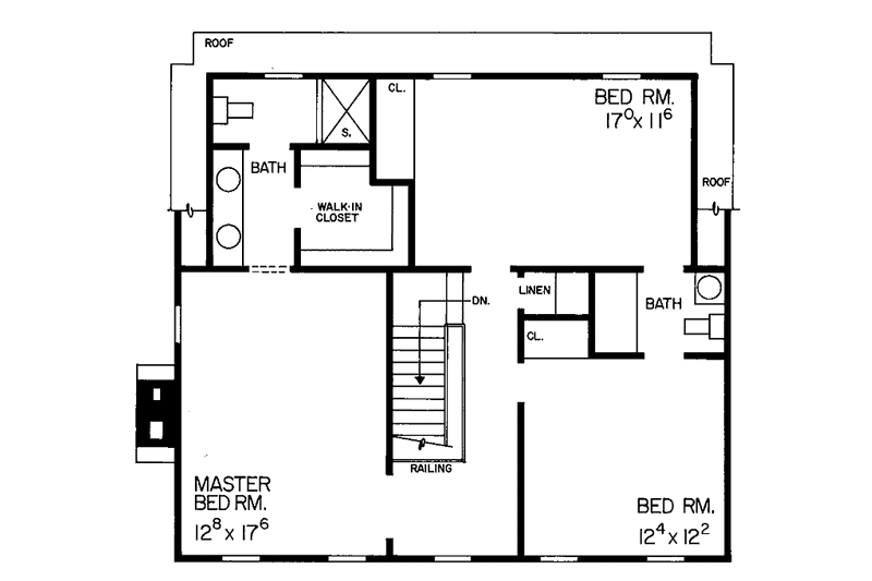 Home Plan - Floor Plan - Upper Floor for Classical House Plan #72-708 - 3 bed, 2.5 bath