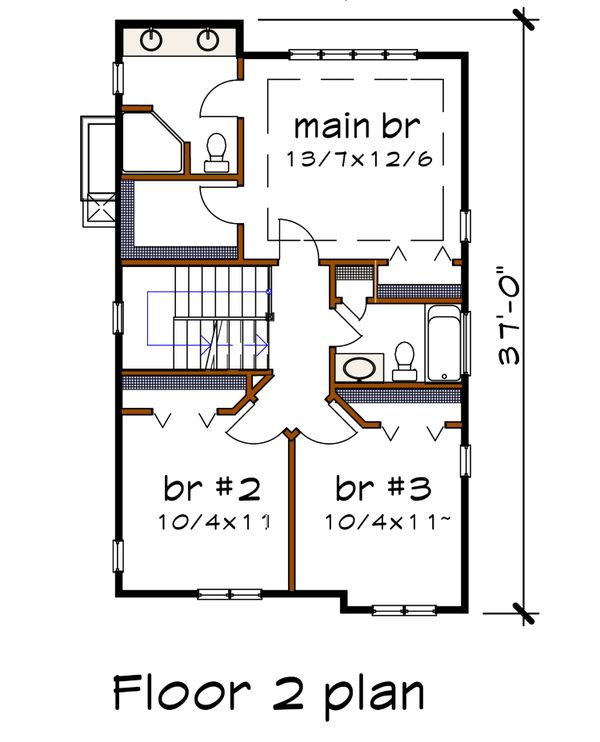 House Design - Craftsman Floor Plan - Upper Floor Plan #79-295