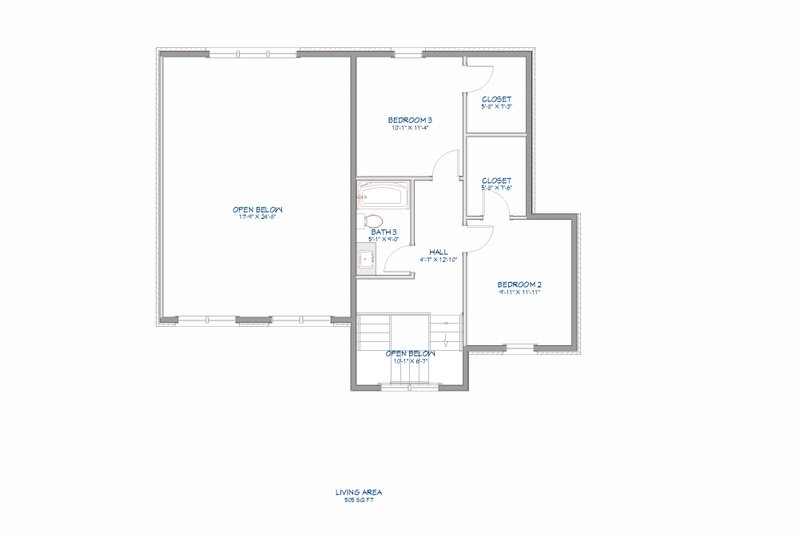 House Blueprint - Photo 16 for Farmhouse House Plan #1109-20 - 4 bed, 3 bath