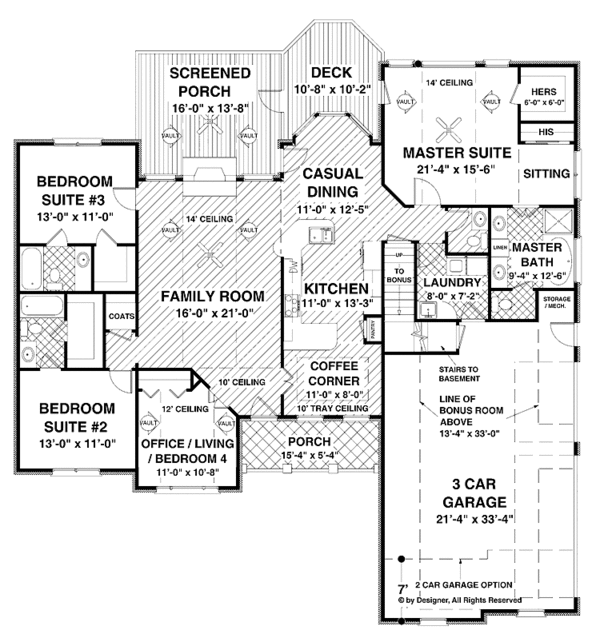 Dream House Plan - Craftsman Floor Plan - Main Floor Plan #56-688