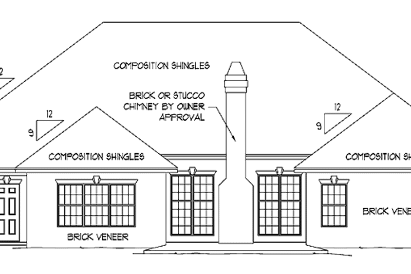 Home Plan - Exterior - Rear Elevation for Traditional House Plan #11-250 - 3 bed, 2 bath