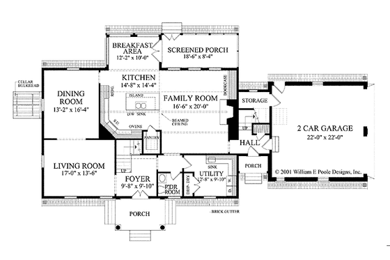 Floor Plan - Main Floor for Colonial House Plan #137-349 - 4 bed, 3.5 bath