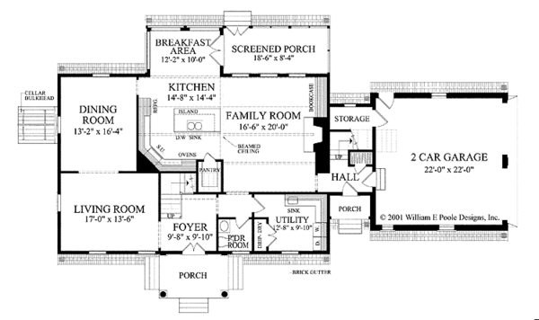 Home Plan - Colonial Floor Plan - Main Floor Plan #137-349
