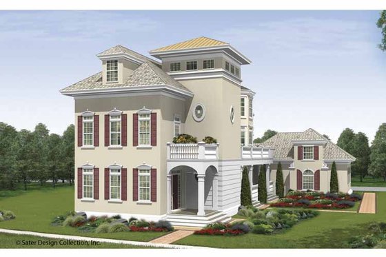 Exterior - Front Elevation 3 for Southern House Plan #930-407 - 5 bed, 5.5 bath