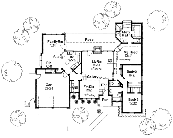 House Blueprint - European Floor Plan - Main Floor Plan #310-1043