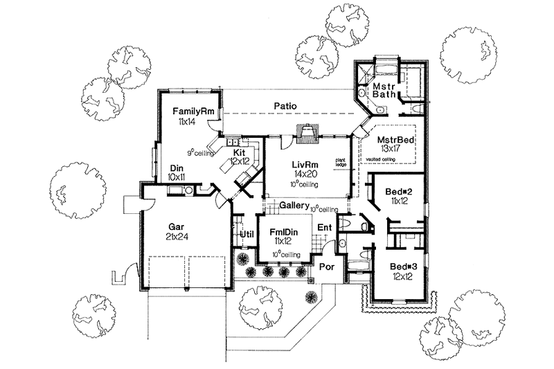 Home Plan - Floor Plan - Main Floor for European House Plan #310-1043 - 3 bed, 2.5 bath