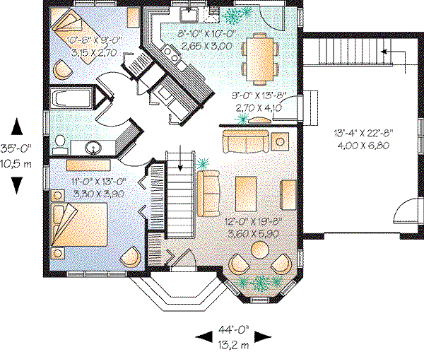 Architectural House Design - European Floor Plan - Main Floor Plan #23-643