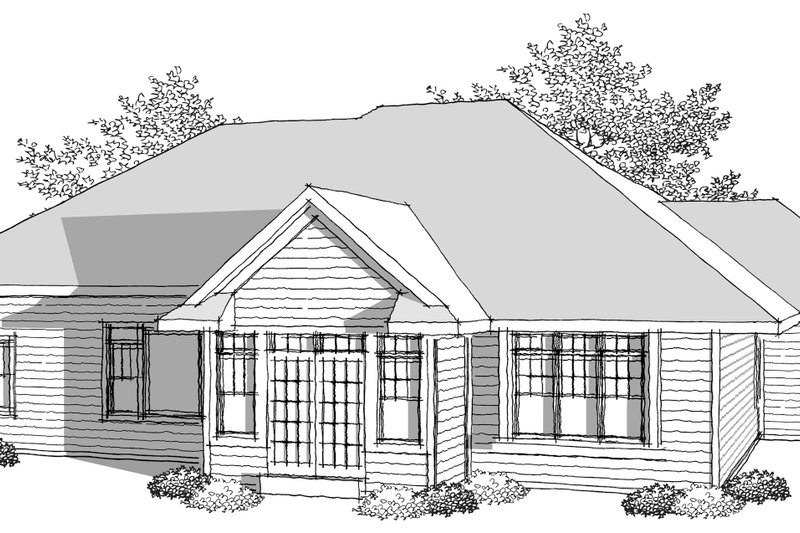 Architectural House Design - Photo 1 for Ranch House Plan #70-1032 - 3 bed, 2 bath