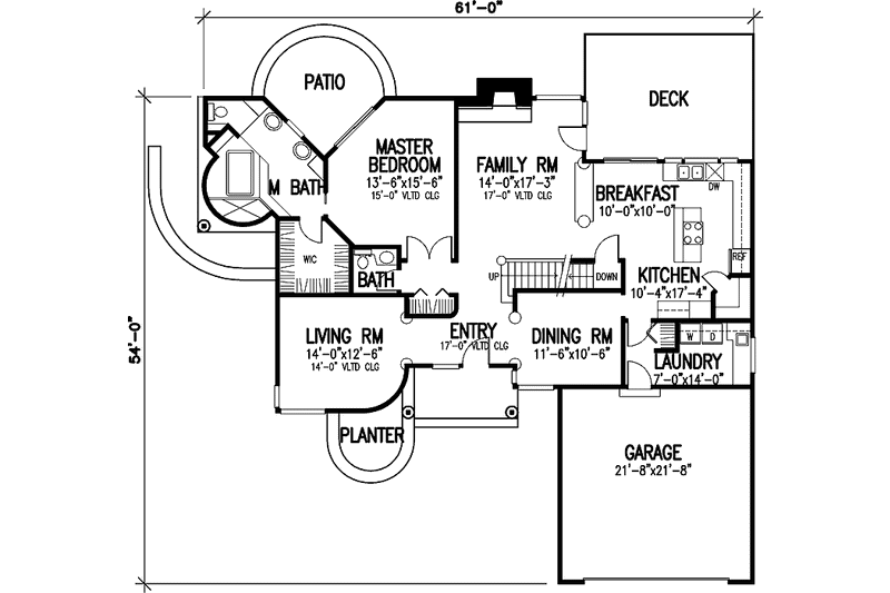 Dream House Plan - Floor Plan - Main Floor for Traditional House Plan #320-1432 - 3 bed, 2.5 bath