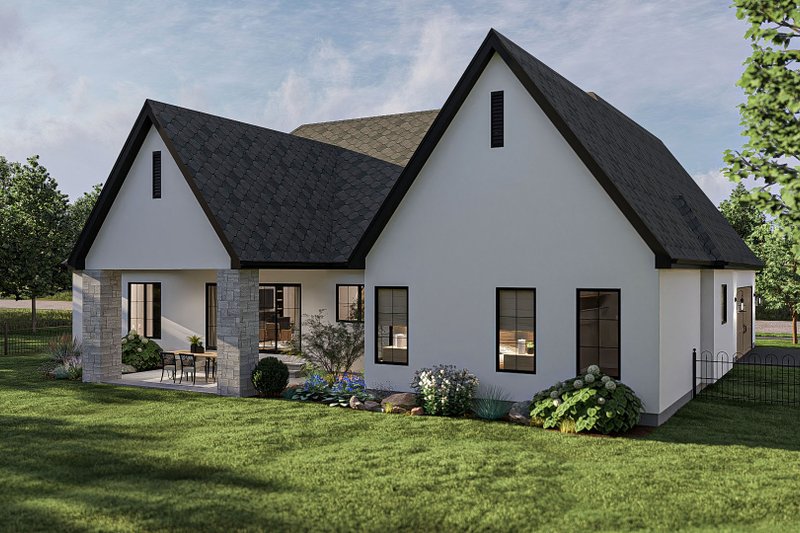 House Design - Exterior - Rear Elevation for Modern House Plan #455-398 - 4 bed, 4.5 bath