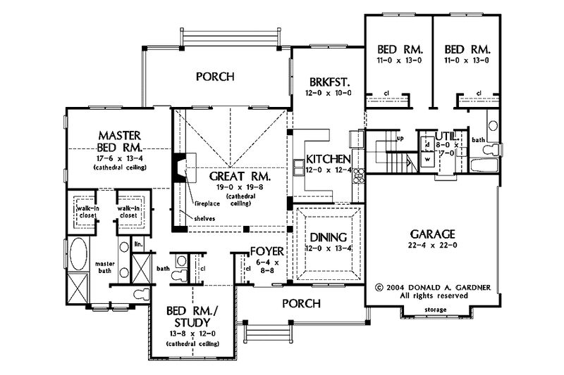 Home Plan - Floor Plan - Main Floor for Bungalow House Plan #929-720 - 4 bed, 3 bath