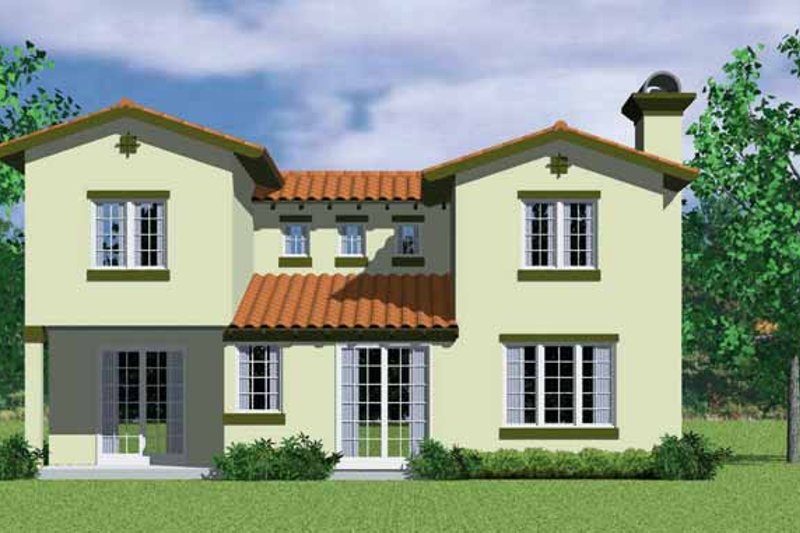Architectural House Design - Exterior - Rear Elevation for Adobe / Southwestern House Plan #72-1126 - 3 bed, 2.5 bath