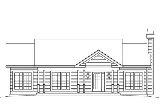 Exterior - Front Elevation 3 for Ranch House Plan #57-638 - 3 bed, 2 bath