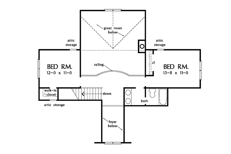 Home Plan - Floor Plan - Upper Floor for Craftsman House Plan #929-568 - 4 bed, 3 bath