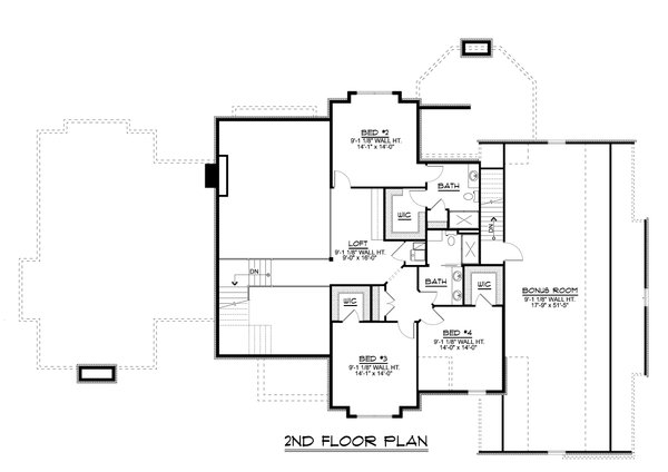 Home Plan - European Floor Plan - Upper Floor Plan #1064-125