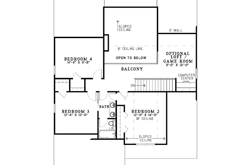 Home Plan - Floor Plan - Upper Floor for Country House Plan #17-3080 - 4 bed, 2.5 bath