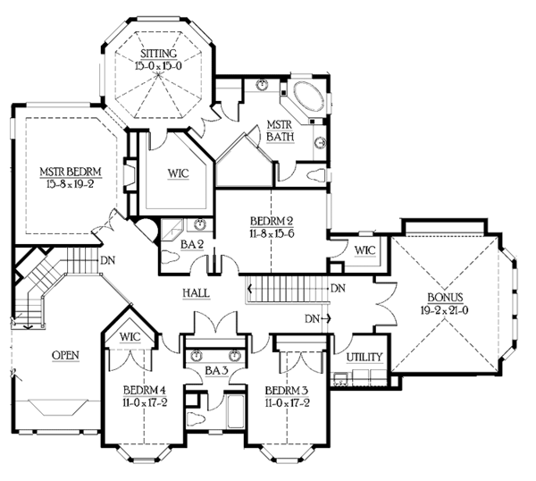 Architectural House Design - Craftsman Floor Plan - Upper Floor Plan #132-336