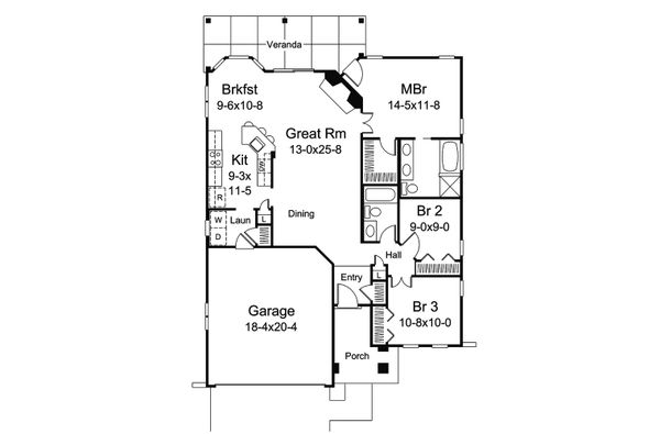Home Plan - Ranch Floor Plan - Main Floor Plan #57-690
