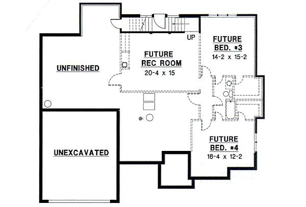 European Floor Plan - Lower Floor Plan #67-740