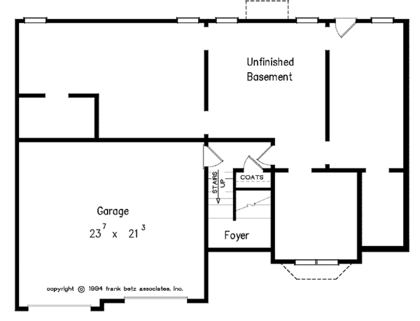 House Blueprint - Traditional Floor Plan - Lower Floor Plan #927-114