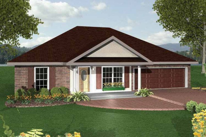 Dream House Plan - Exterior - Front Elevation 3 for Ranch House Plan #44-206 - 3 bed, 2 bath