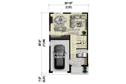 Contemporary Style House Plan - 3 Beds 1 Baths 1377 Sq/Ft Plan #25-4377 