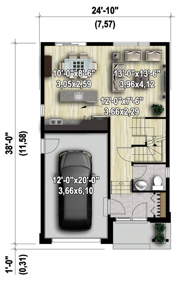 Contemporary Floor Plan - Main Floor Plan #25-4377