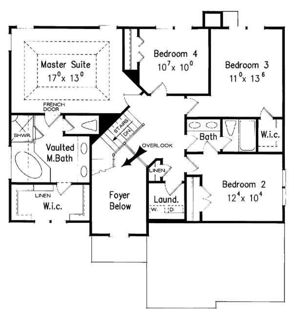 Home Plan - Colonial Floor Plan - Upper Floor Plan #927-703
