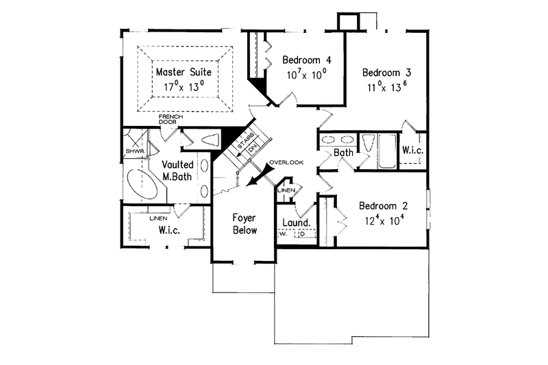 Home Plan - Floor Plan - Upper Floor for Colonial House Plan #927-703 - 4 bed, 2.5 bath