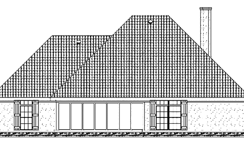 Home Plan - Exterior - Rear Elevation for Mediterranean House Plan #45-423 - 3 bed, 2.5 bath