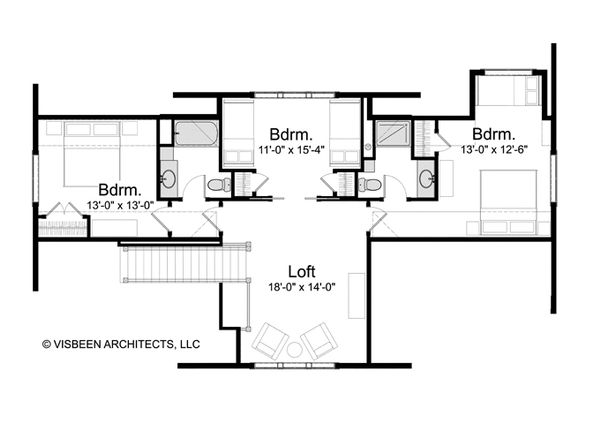 Log Floor Plan - Upper Floor Plan #928-263
