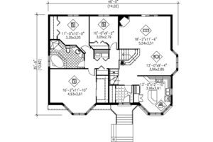 Floor Plan - Main Floor for European House Plan #25-364 - 3 bed, 2 bath