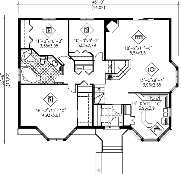 Dream House Plan - European Floor Plan - Main Floor Plan #25-364