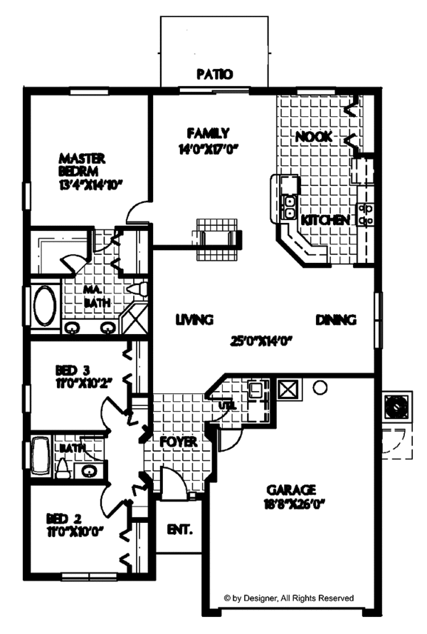 Home Plan - Contemporary Floor Plan - Main Floor Plan #999-72